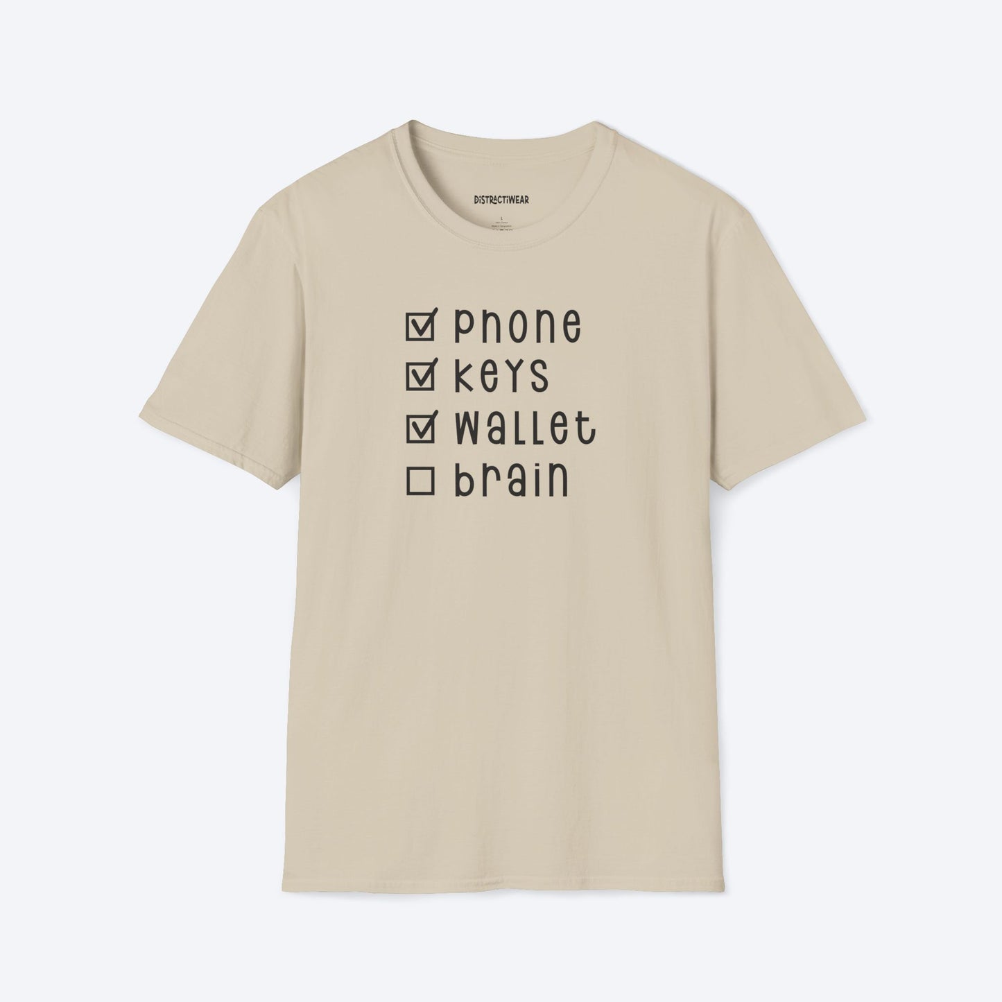 Phone Keys Wallet Brain T-Shirt
