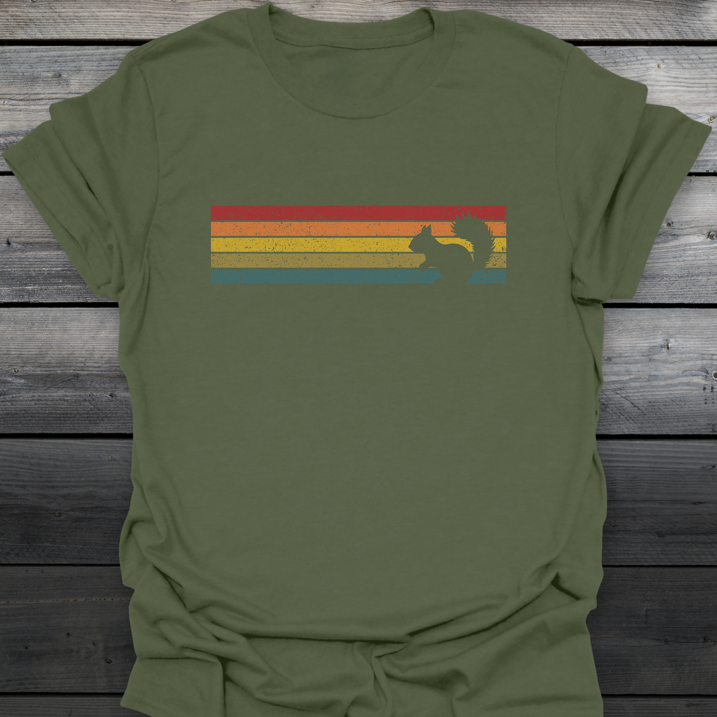 Retro Sunset Squirrel T-Shirt