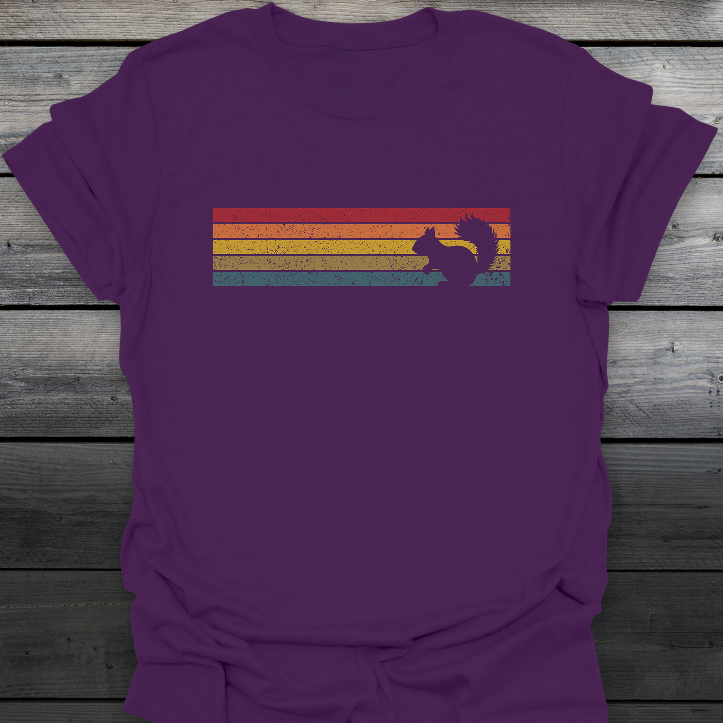 Retro Sunset Squirrel T-Shirt