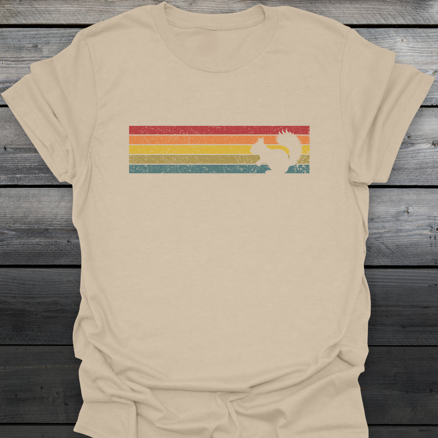 Retro Sunset Squirrel T-Shirt