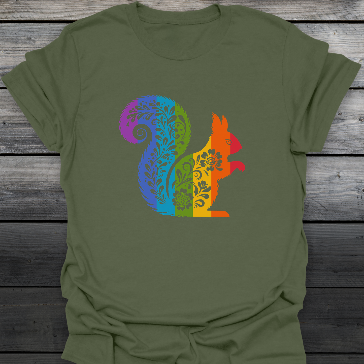 Floral Squirrel T-Shirt